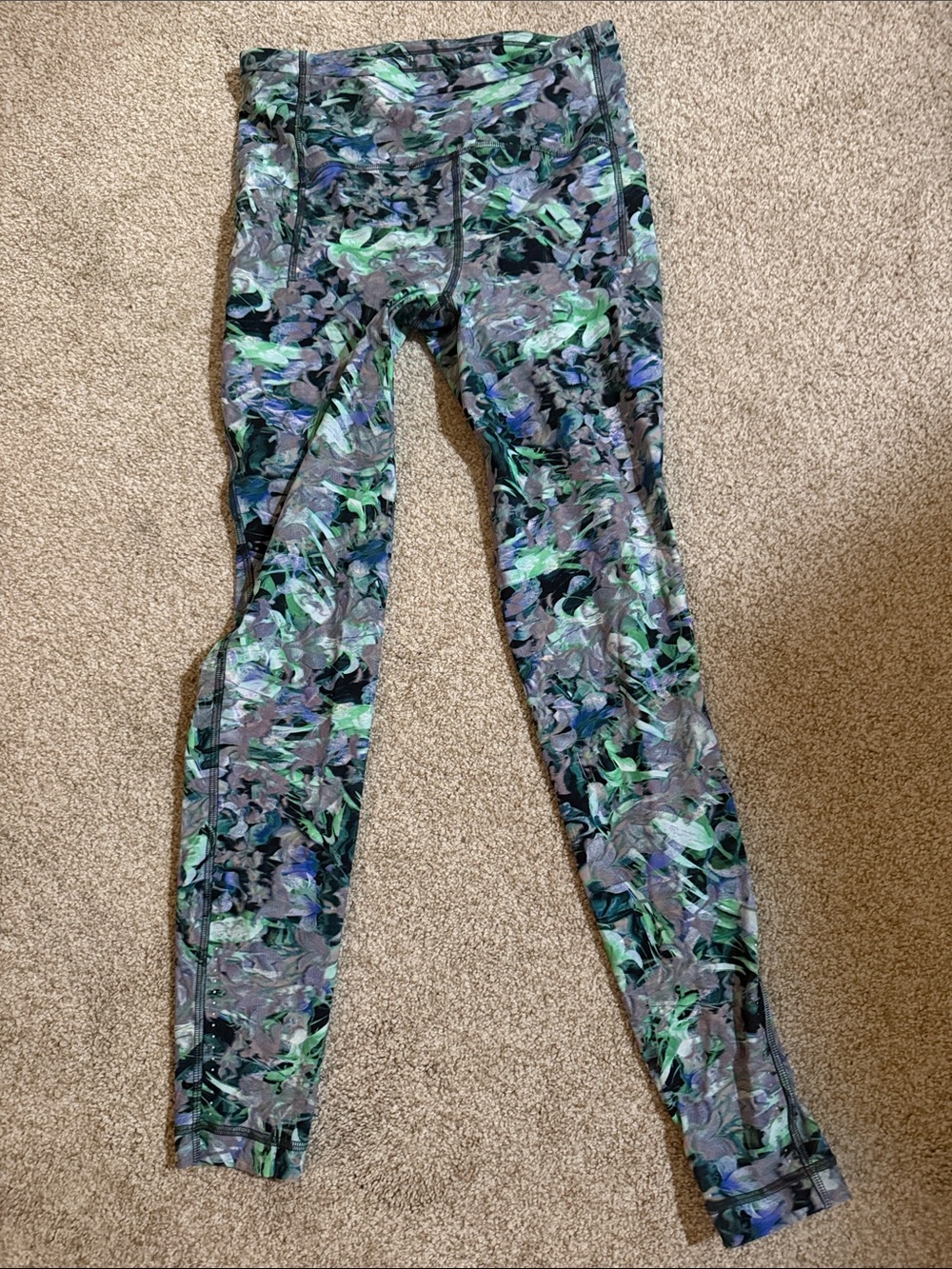 lululemon athletica Green, Blue & Gray Printed Leggings